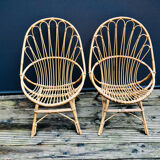 Rattan armchairs