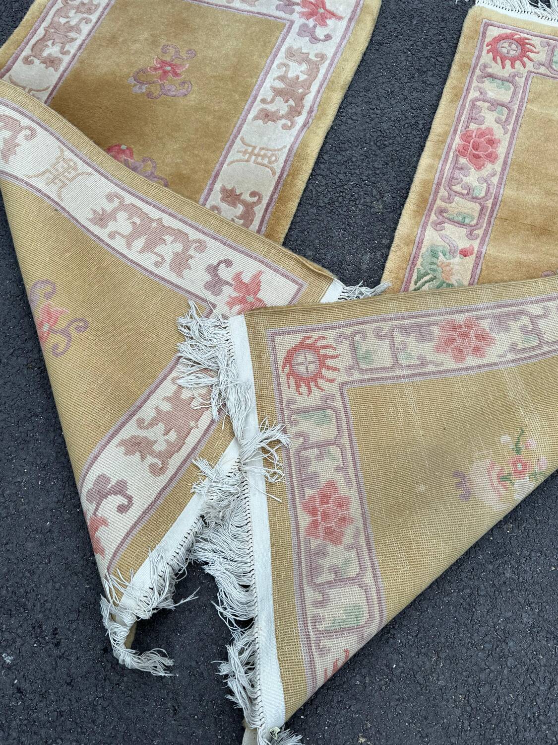 Pair of vintage Chinese pure wool rugs. Beijing, circa 1950