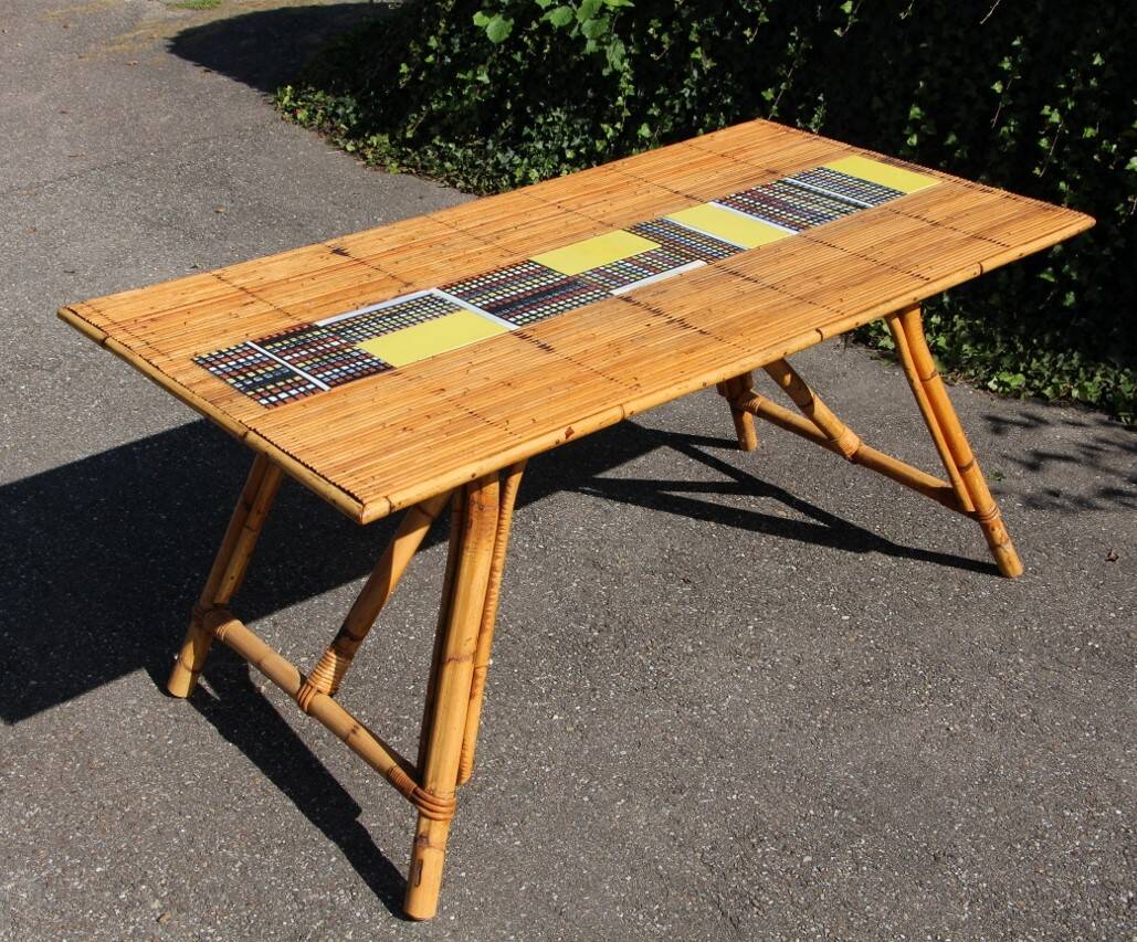dining room table with tiles from Roger Capron