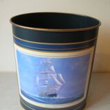 Metal wastebasket decor three poles Cutty Sark retro office trash can