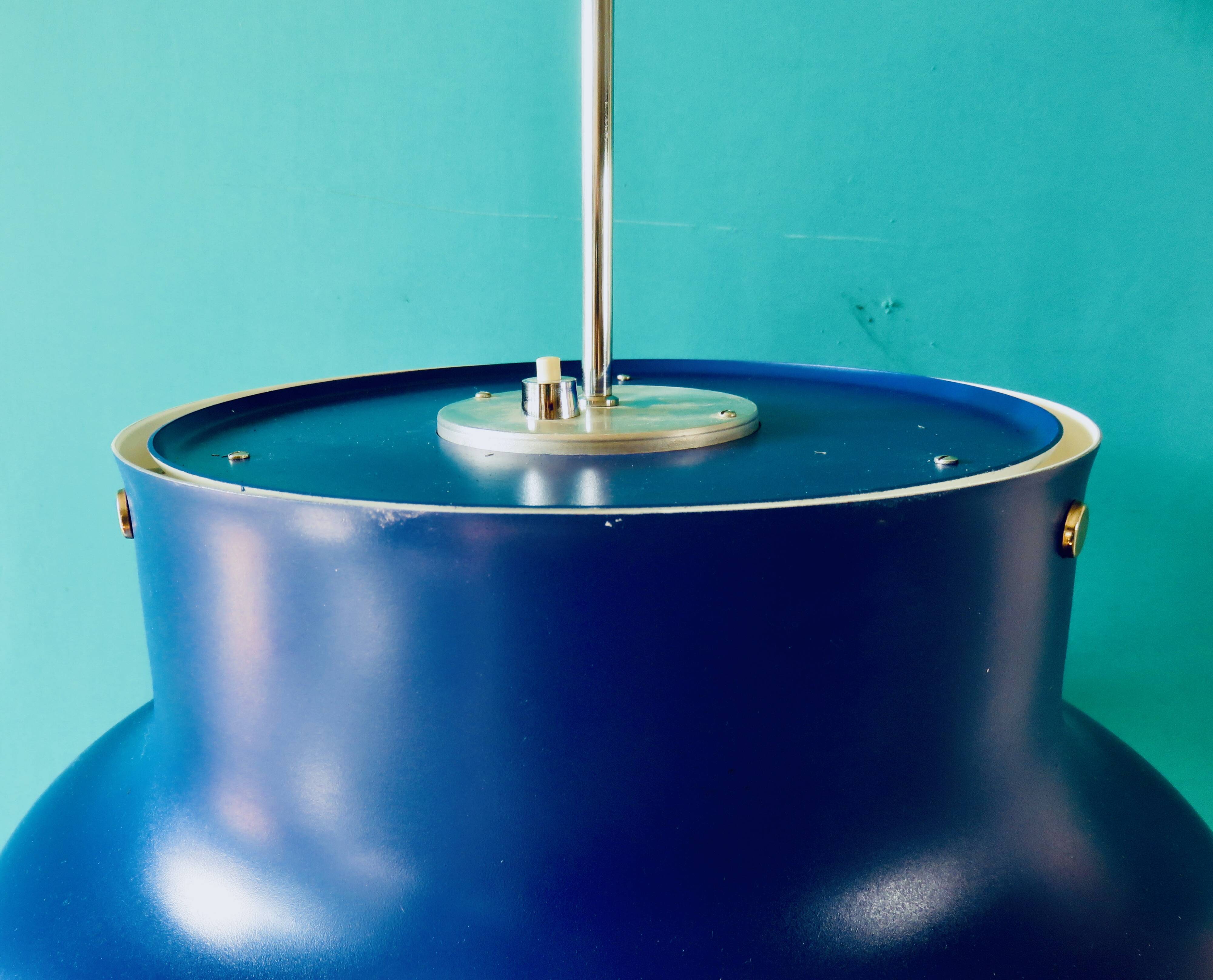 Blue pendant light by Anders Pehrson. Sweden 1970