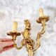 Pair of wall sconces in real bronze Louis XVI style
