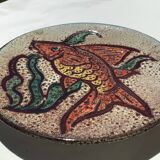 Flat plate Vallauris fish hand decor G