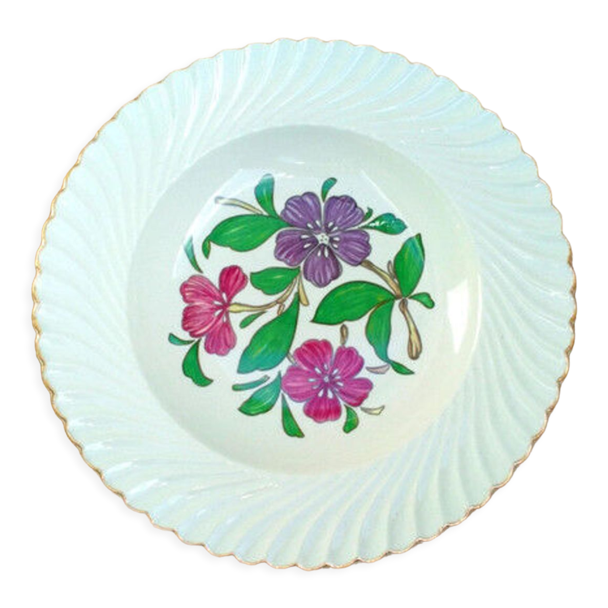 Plat de service motif fleurs
