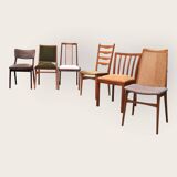 Zes Mid Century stoelen