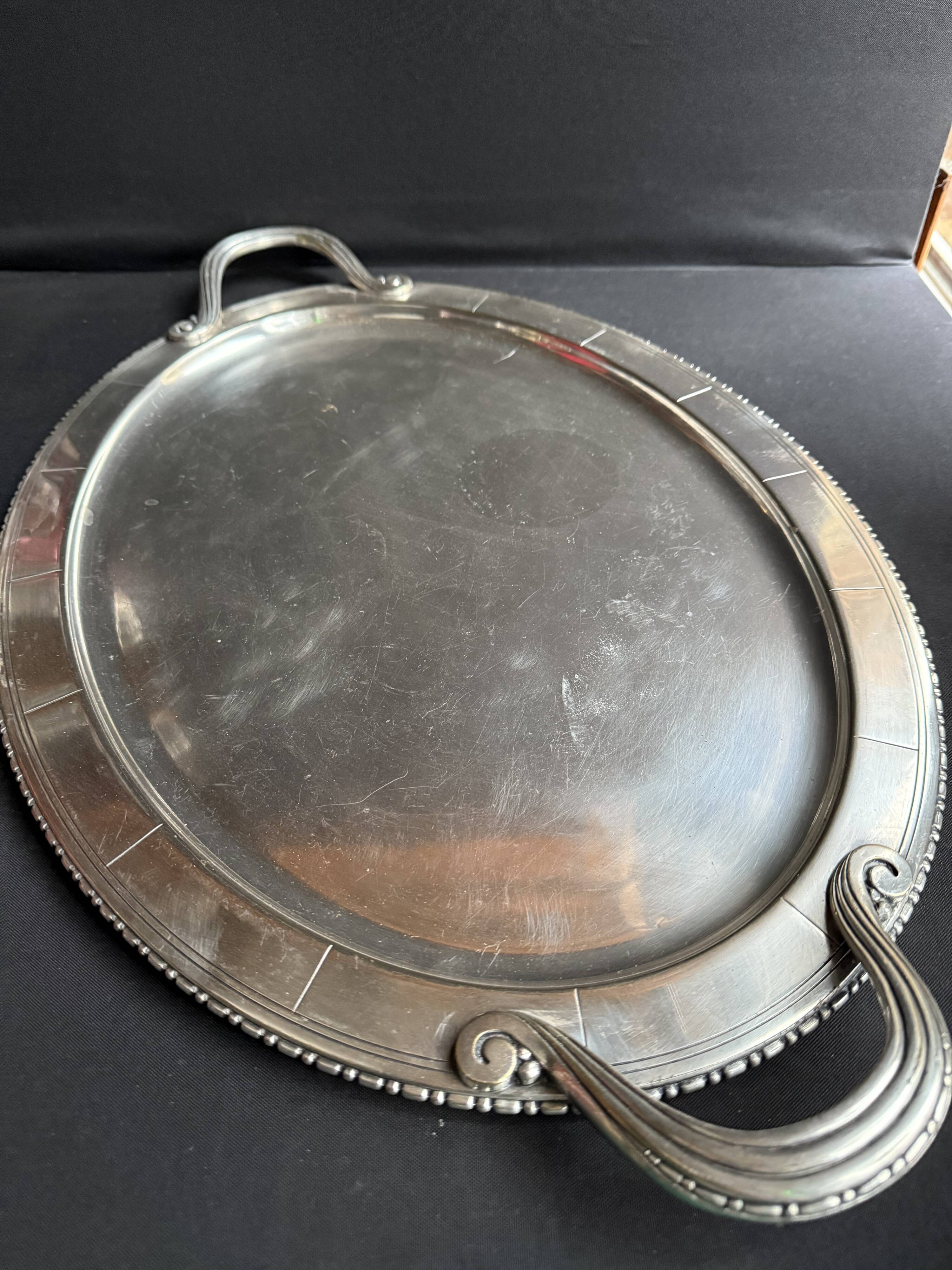 Large tray – Silver-plated metal – Goldsmith Bouillet & Bourdelle
