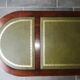 Table basse style anglais dessus en cuir vert