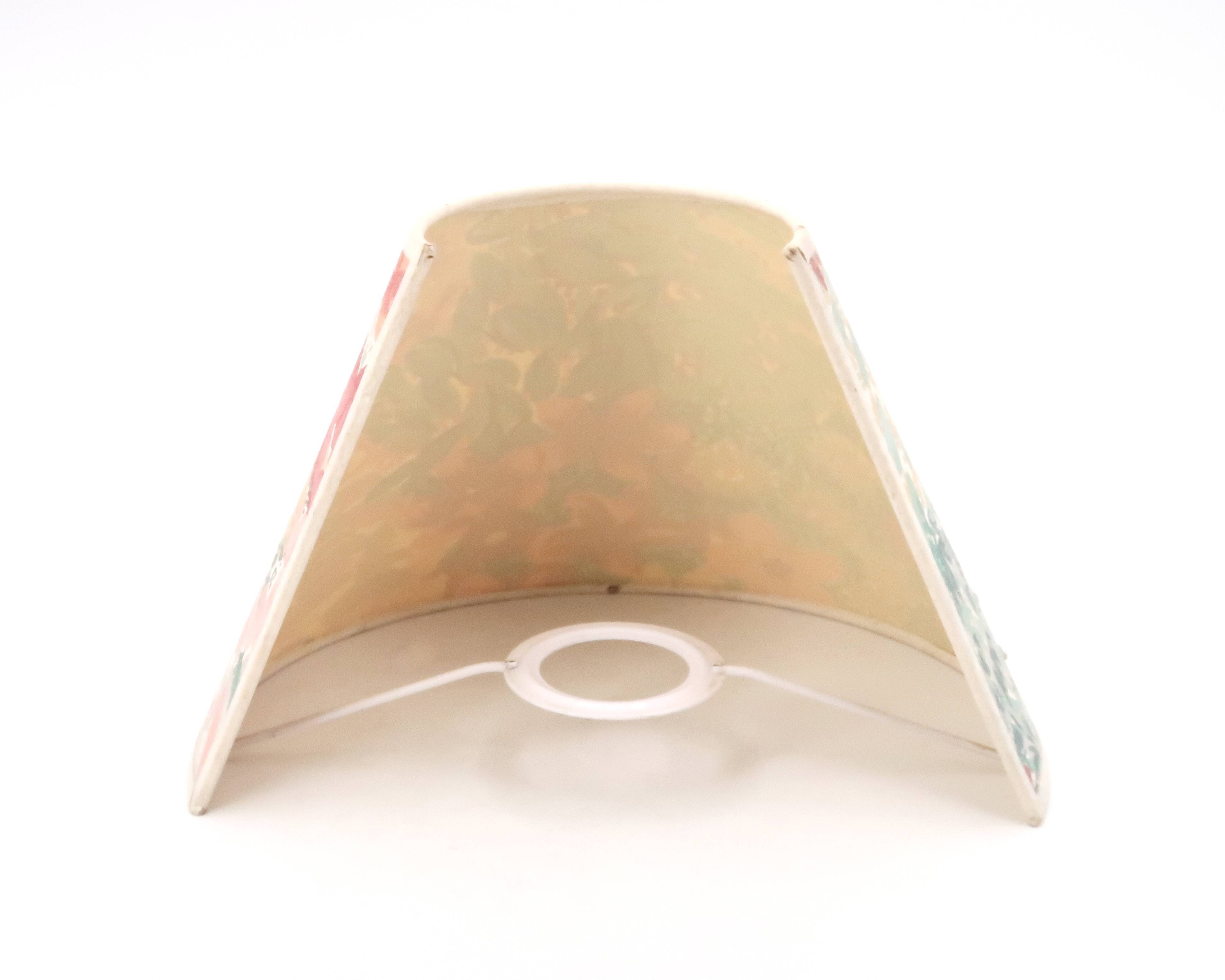 Pair of lampshades for wall lights in floral fabric, 1990s