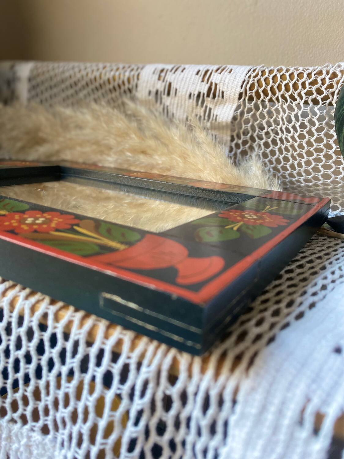 Vintage floral mirror