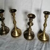 Set of 4 brass candle holders