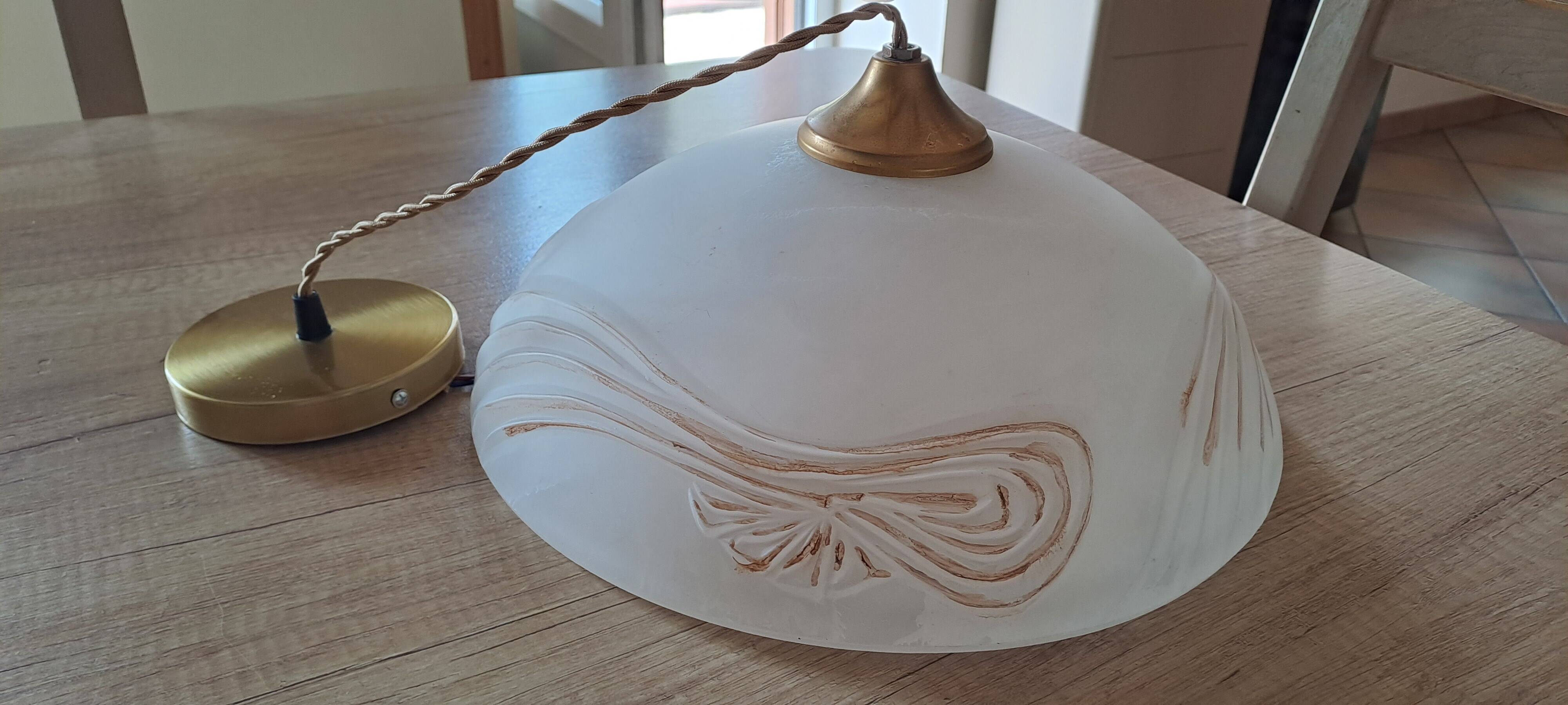 Alabaster brass chandelier