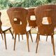 Lot de 6 chaises bistrot , modèle Gentiane , Baumann , 1960'