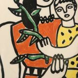 Hand enamelled earthenware cup after Fernand Léger (1881-1955)