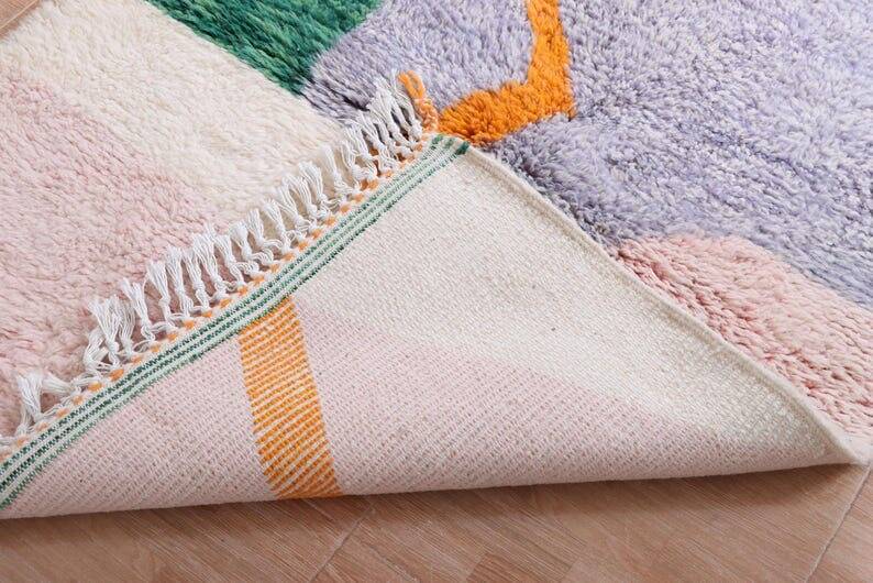 Handmade pure natural wool rug size