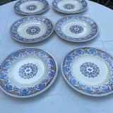 6 assiettes plates Longwy Rouennais