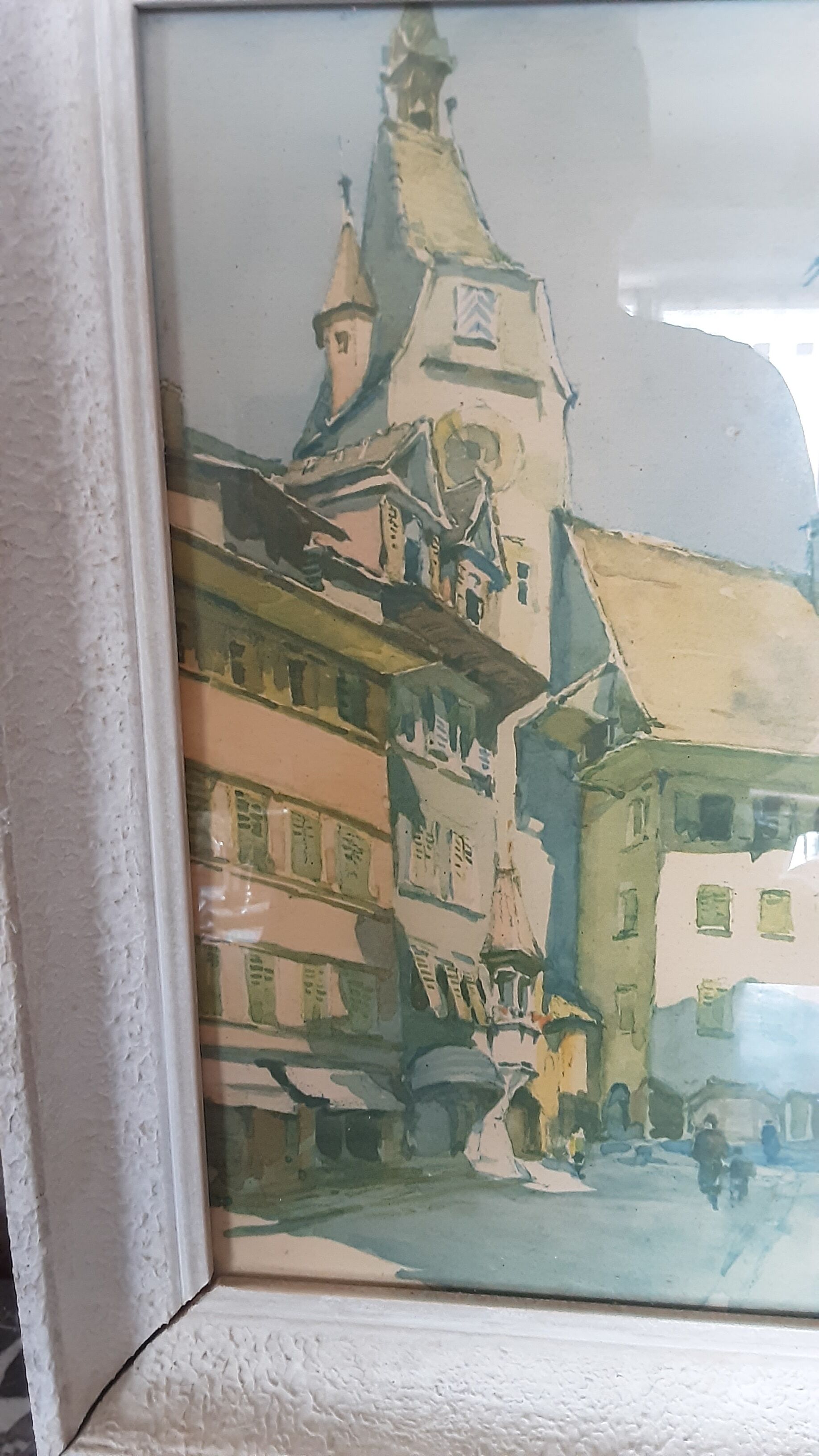 Tableau ancien sous verre - gravure - année 40/50