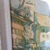 Tableau ancien sous verre - gravure - année 40/50