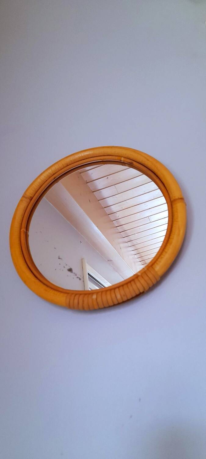 Rattan mirror 60s