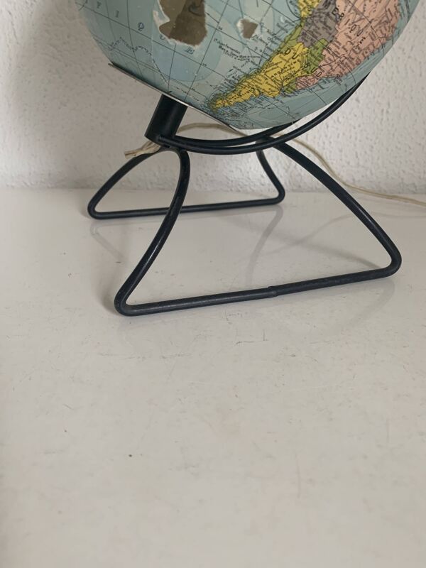 Globe vintage 1960 terrestre verre mappemonde Perrina - 24 cm