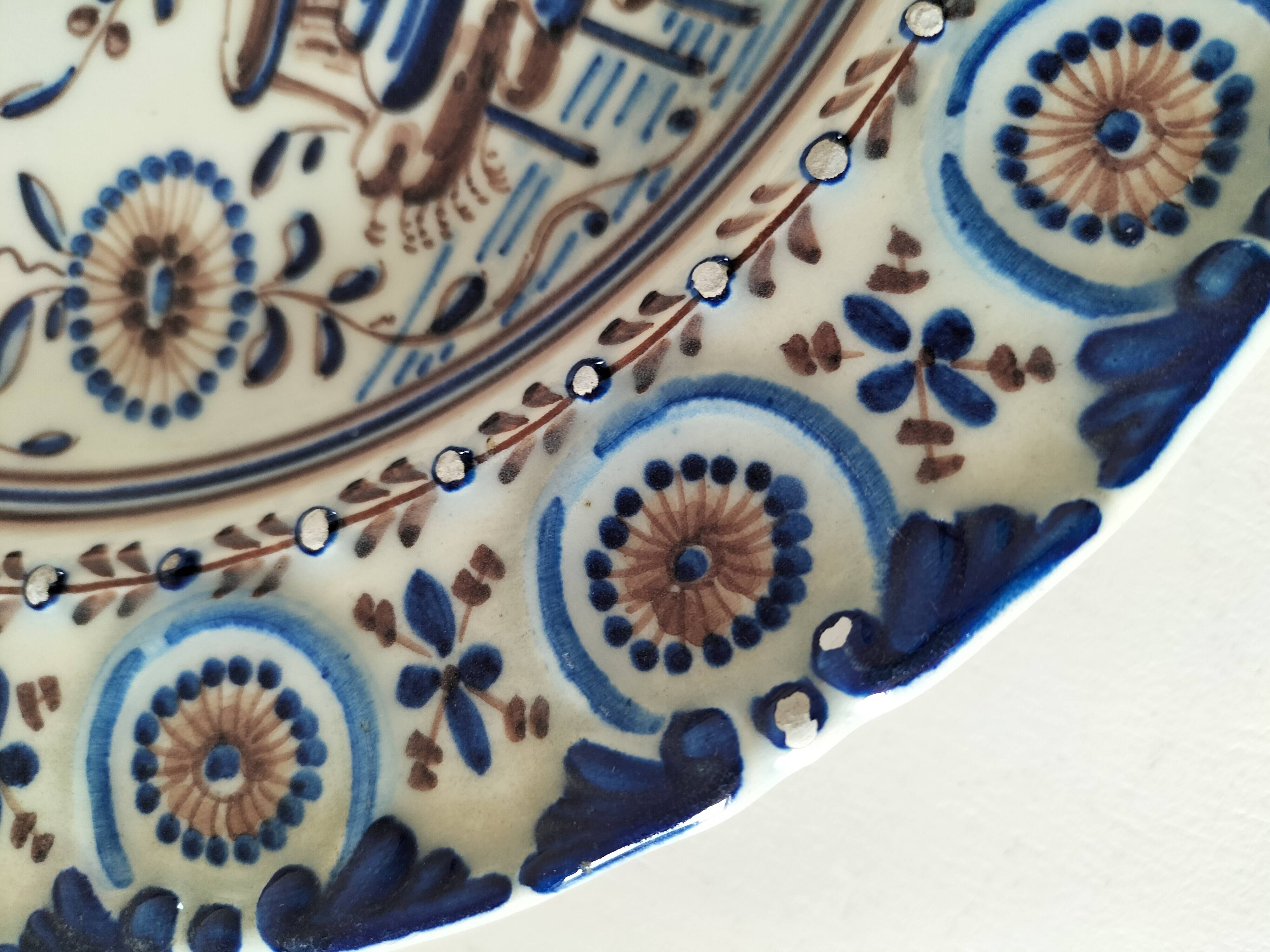 Portuguese earthenware footed dish – Outeiro Águeda – signed