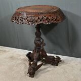 Anglo-Indian Pedestal Table in Exotic Wood – Late 19th Century
