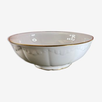 Large white and golden porcelain bowl