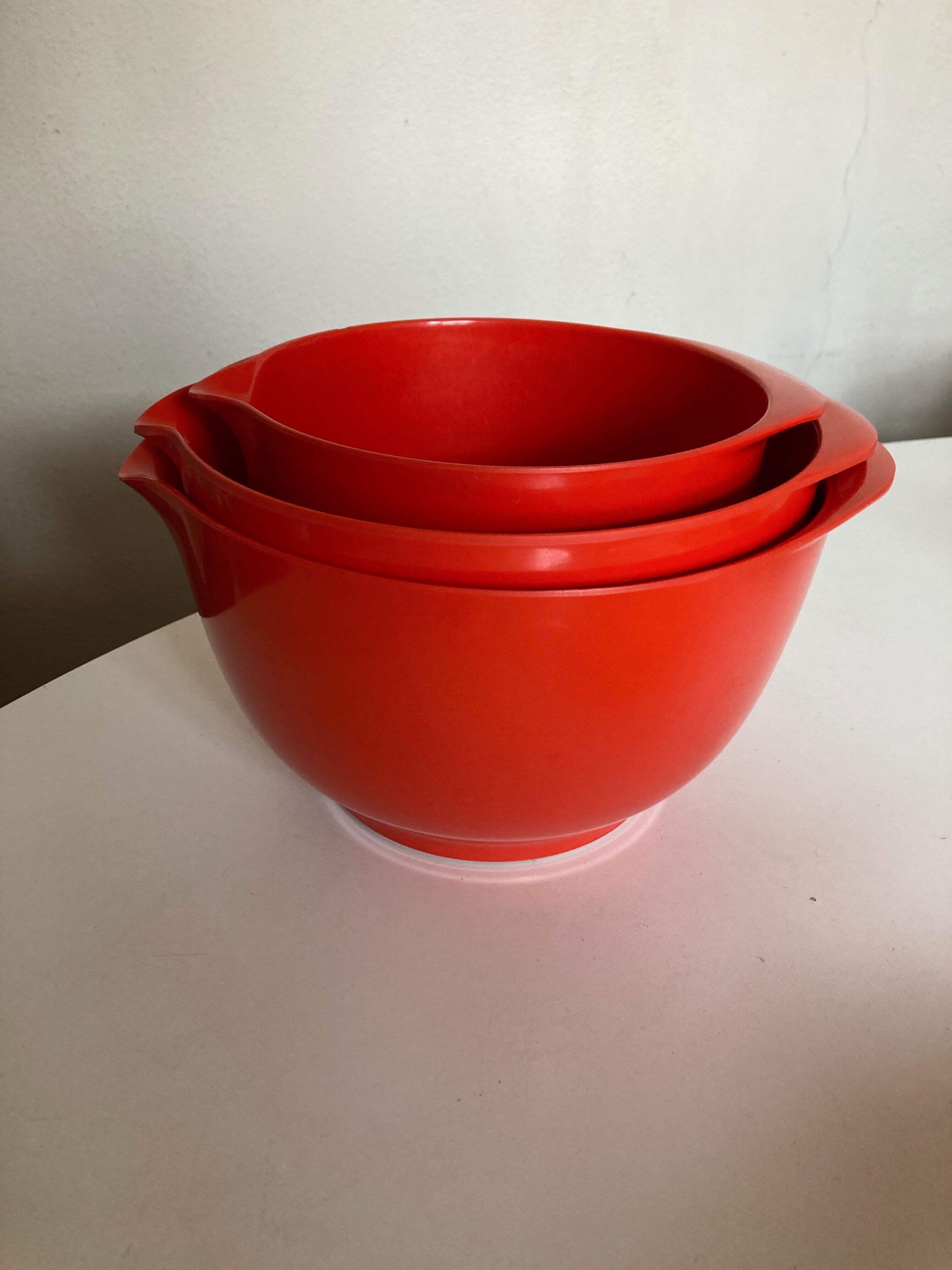 Set of 3 pull-out salad bowls Rosti Denmark Scandinavian design 1970