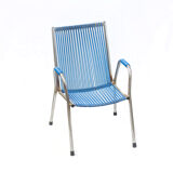 Set of 2 kids chair with scoubidou grid France 60s