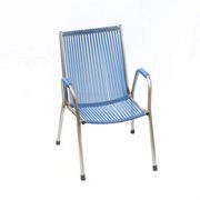 Set of 2 kids chair with scoubidou grid France 60s