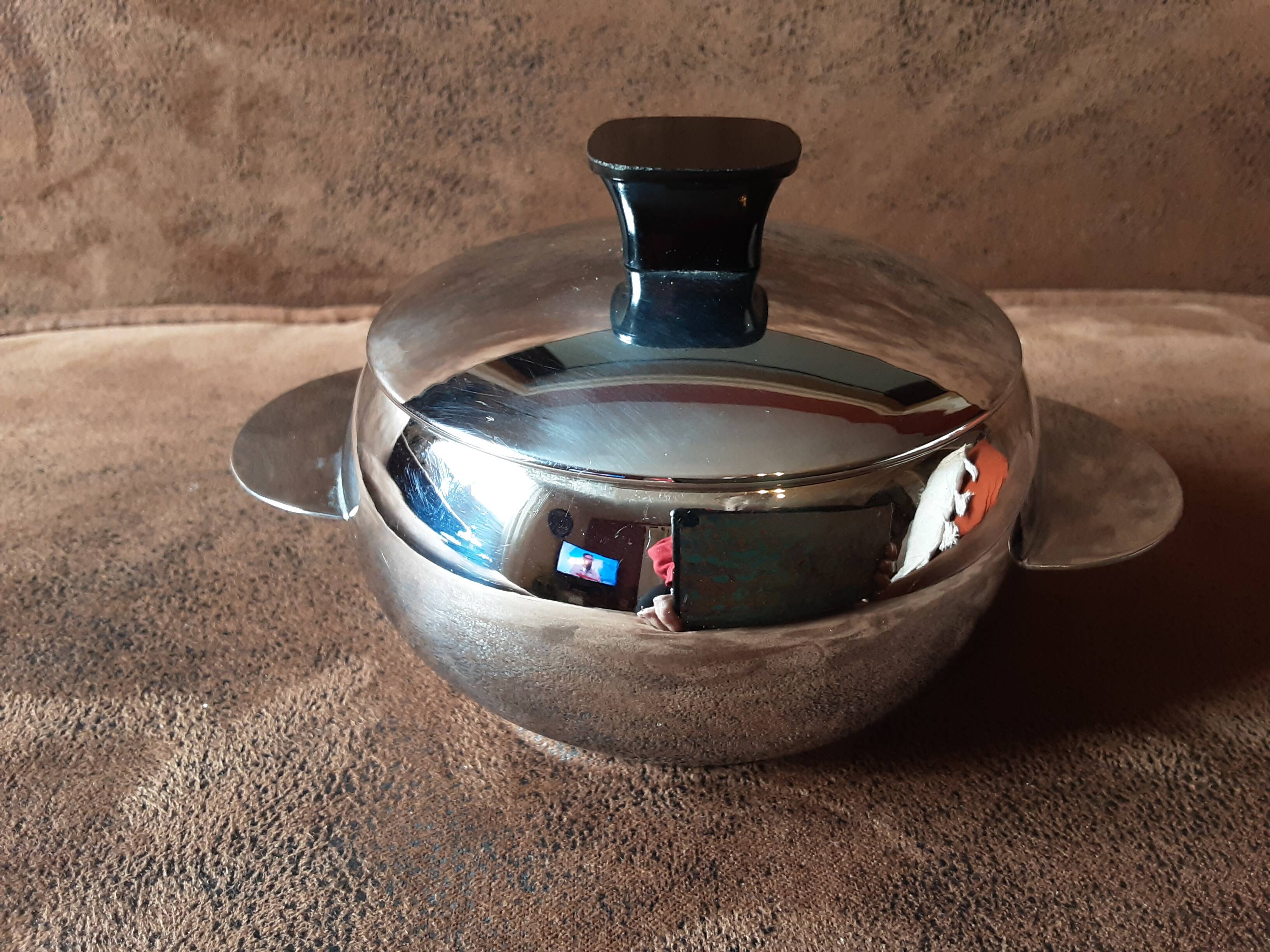 Vintage metal sugar bowl