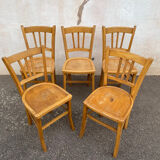Set of 5 yellow bistro chairs