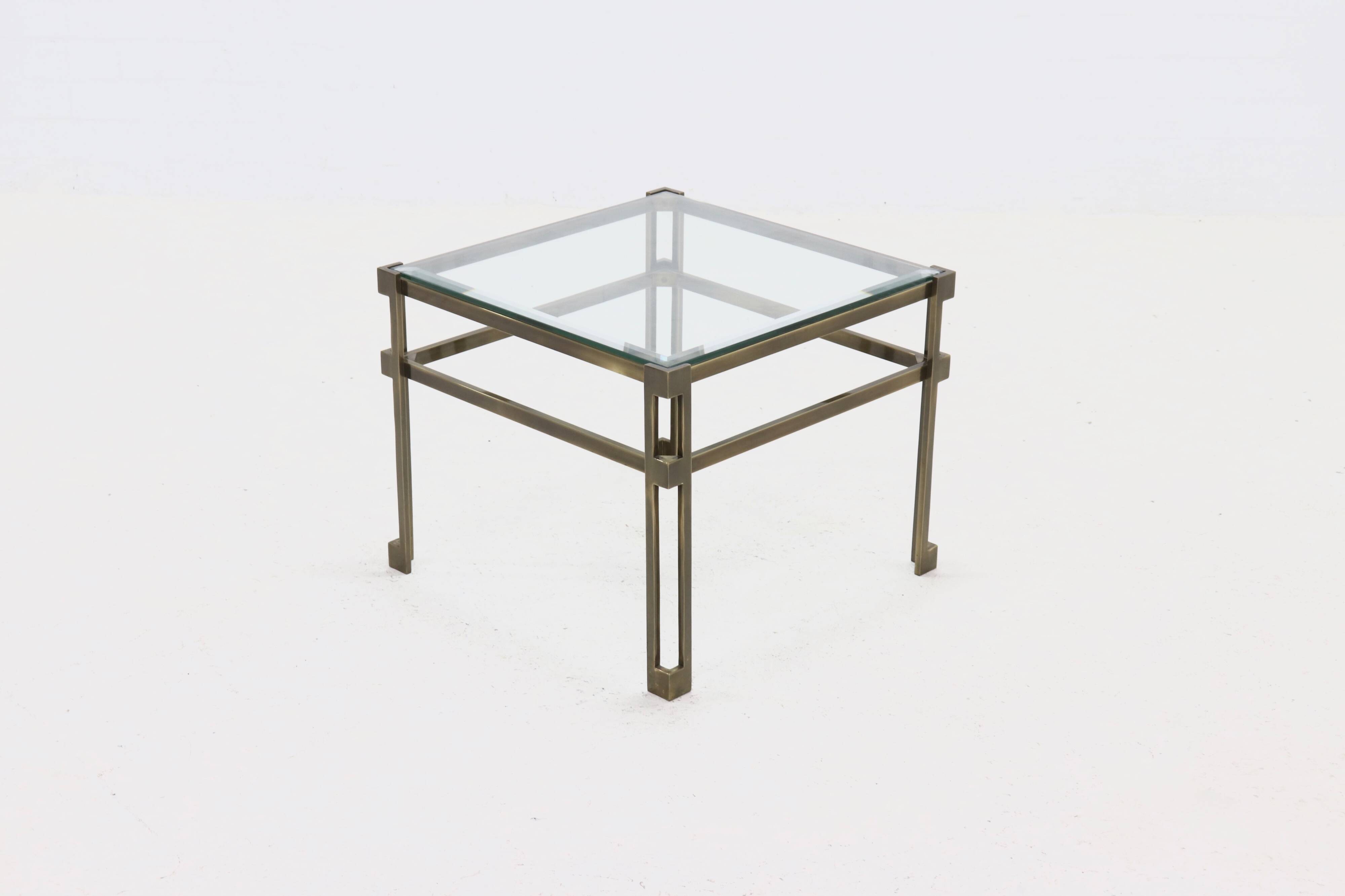 Solid Cast Bronze Side Table 1970s