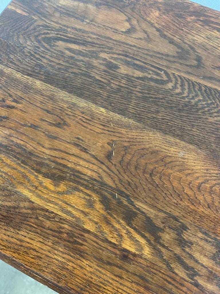 Table d'appoint/plante/étagère vintage haute en bois brun