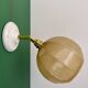 Vintage yellow glass globe wall light