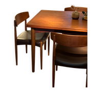Set of 4 vintage Scandinavian "Huldra" oak chairs
