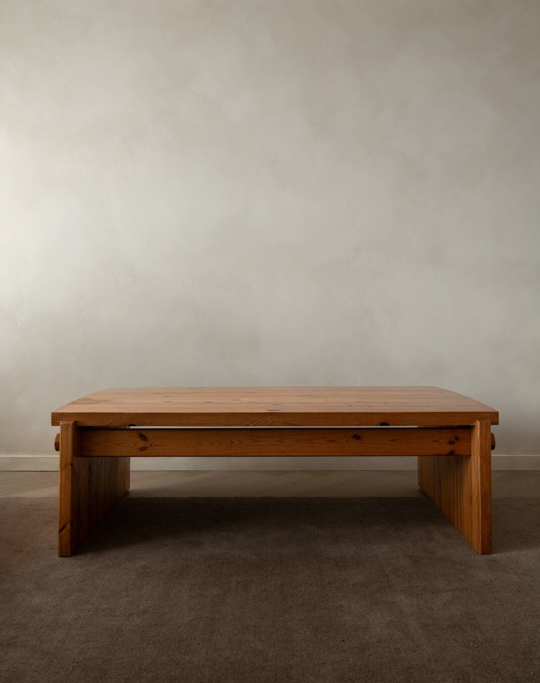 Vintage Pine Coffee Table Dymling Yngve Ekström Swedese, Brutalist, 1970s