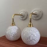 Pair of white wall lights