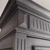 Old 2-door bookcase with black patina
