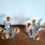 Paire de chandeliers cristal Schneider 1950
