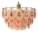 Chandelier vintage des années 70 avec 51 médaillons en verre rose, 37 cm