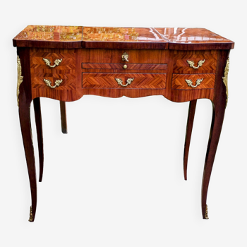 Louis XV style rosewood marquetry dressing table