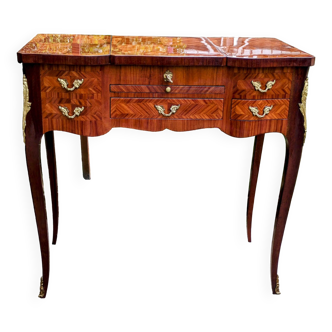 Louis XV style rosewood marquetry dressing table