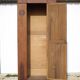 Vintage wardrobe, 1-door wooden wardrobe with beveled mirror, hanging wardrobe