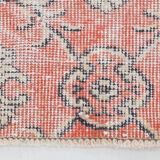 Floral red turkish runner rug, 324x90cm