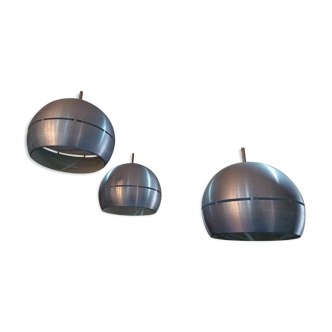 Lot de 3 suspensions space age, années 70