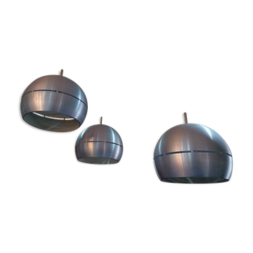 Lot de 3 suspensions space age, années 70
