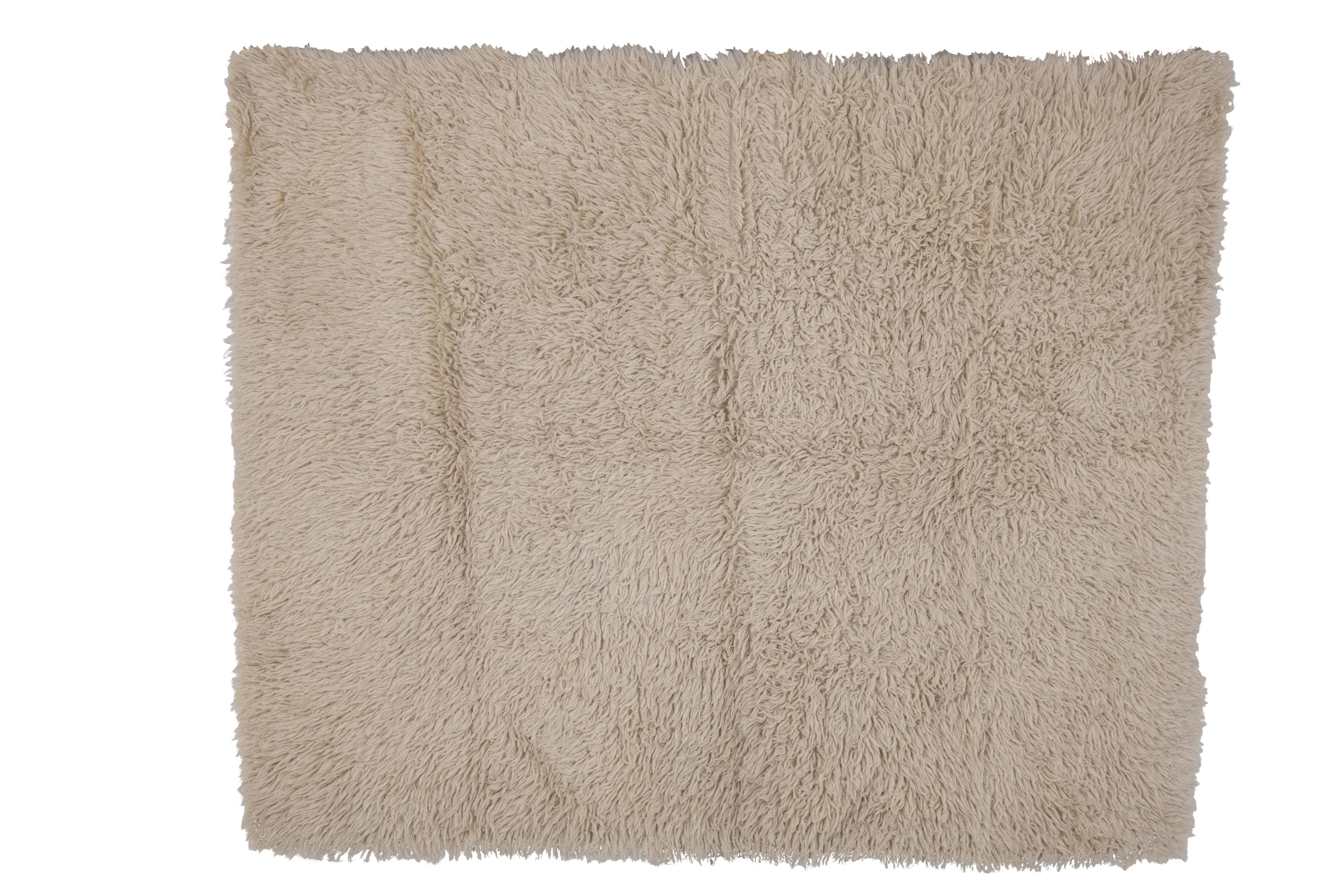 Vintage Natural Wool Turkish Tulu Rug