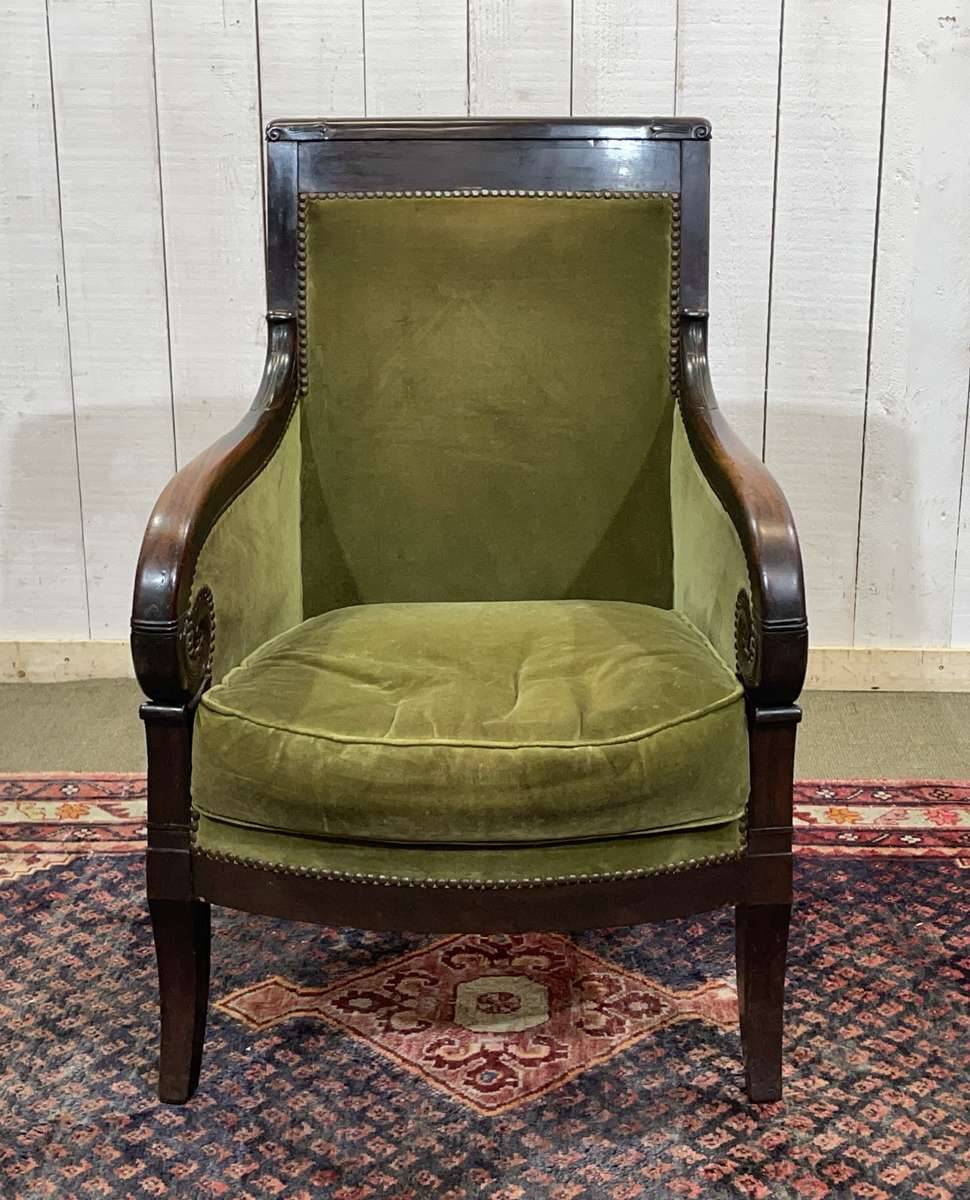 19th-century bergère in mahogany