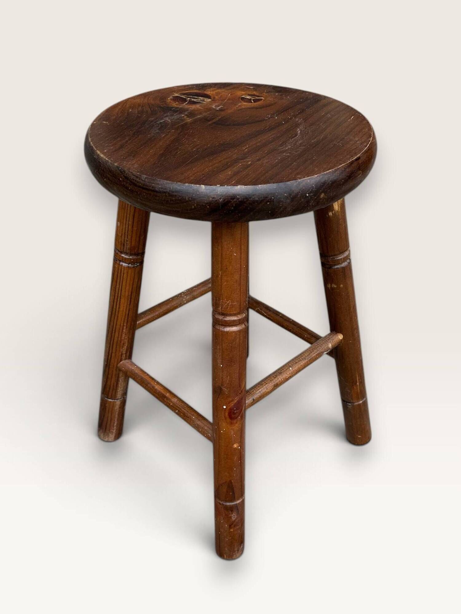 Solid stained pine stool