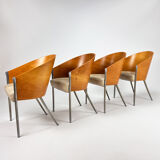 Set of 4 King Costes Dining chairs by Philippe Starck for Aleph, 1980s